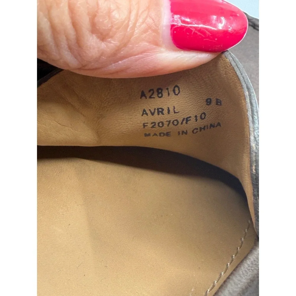 Coach‎ Avril Brown Leather Driving Loafers Brass Buckle Flats Womens Slip On 9B